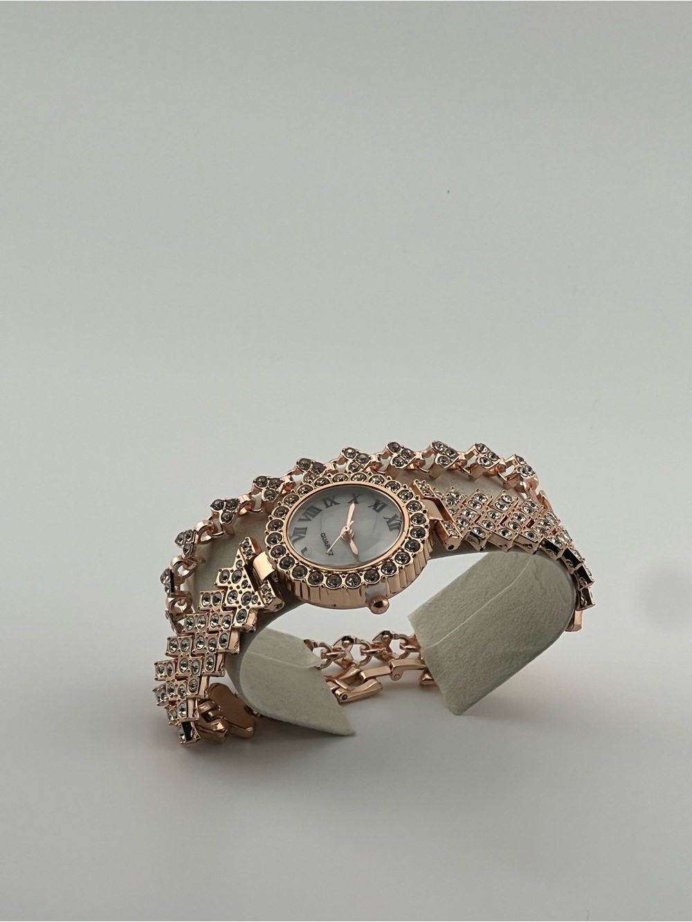Rose Gold Crystal Bracelet Watch for Women